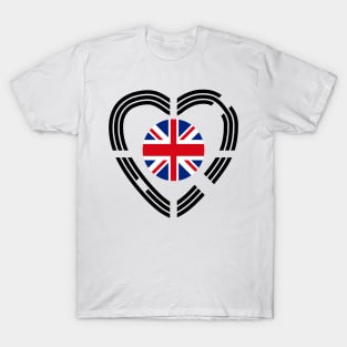 Korean British Multinational Patriot Flag Series (Heart) T-Shirt